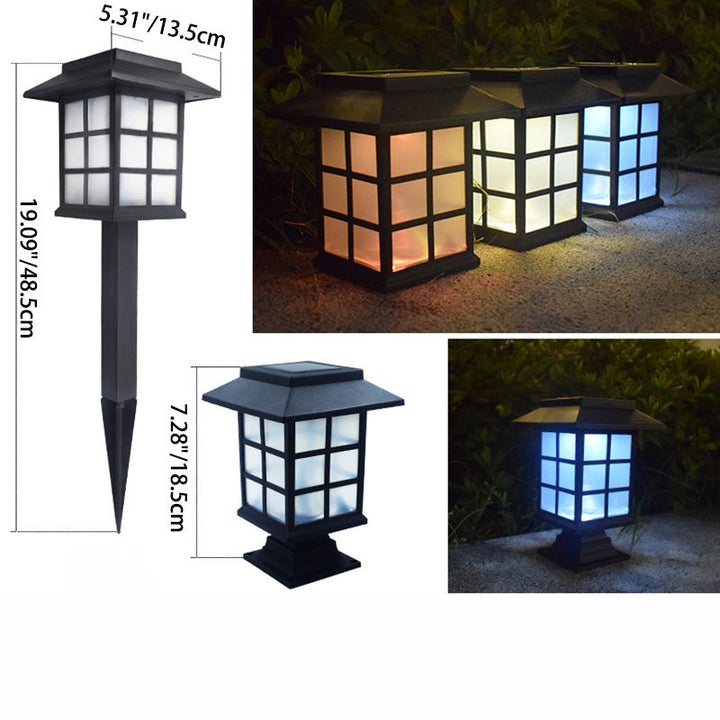 Traditional European Waterproof Solar ABS PC Plastic Rectangular LED Landscape Lighting For Garden | Bowlift