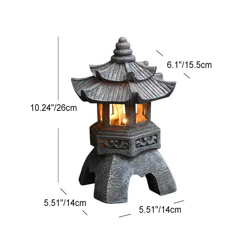 Retro Decorative Solar Tower Resin LED Outdoor Landscape Lighting | Bowlift