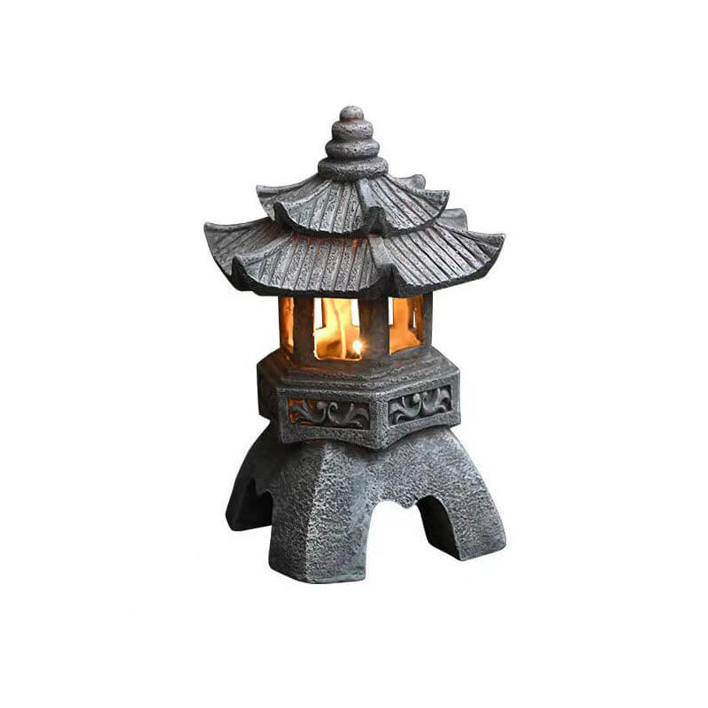 Retro Decorative Solar Tower Resin LED Outdoor Landscape Lighting | Bowlift