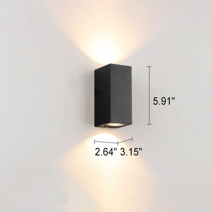 Modern Simple Outdoor Waterproof Aluminum Glass Cylinder 2-Light Wall Sconce Lamp | Bowlift