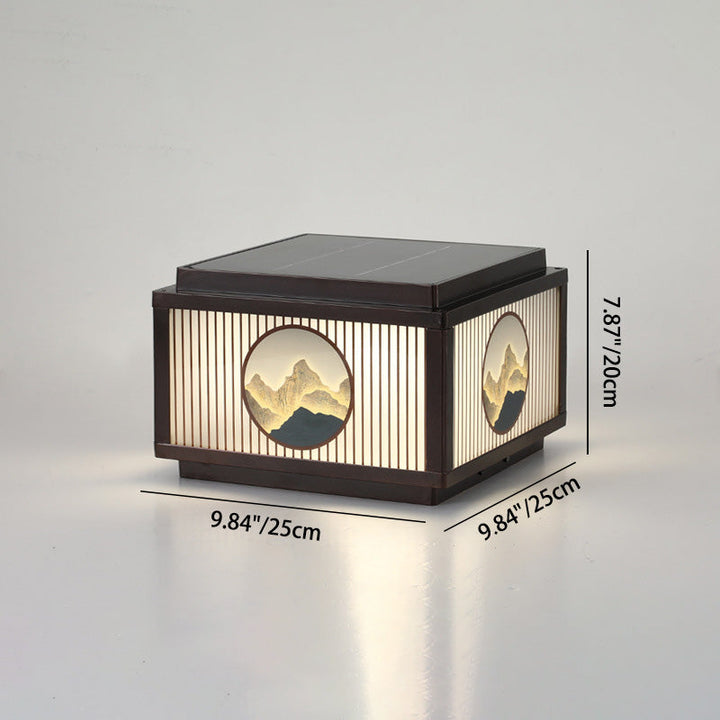 Modern Minimalist Solar Waterproof Square Aluminum Glass LED Post Head Light For Garden | Bowlift
