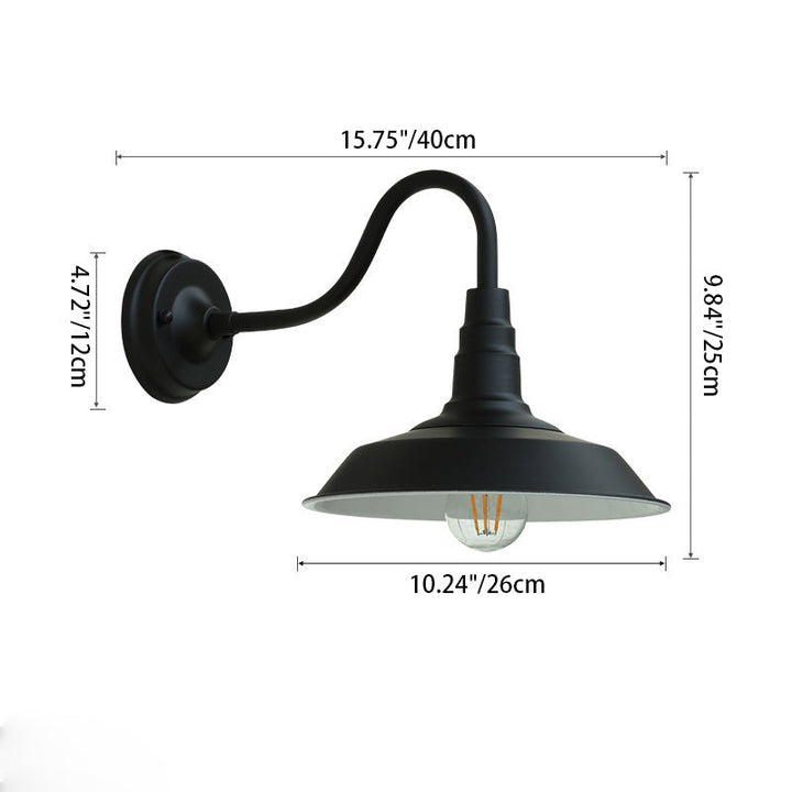 BowLift | Noctura Classic Wall Lamp | Vintage Design | Iron Frame with Round Glass Shade | 1-Light Dining Room Lighting