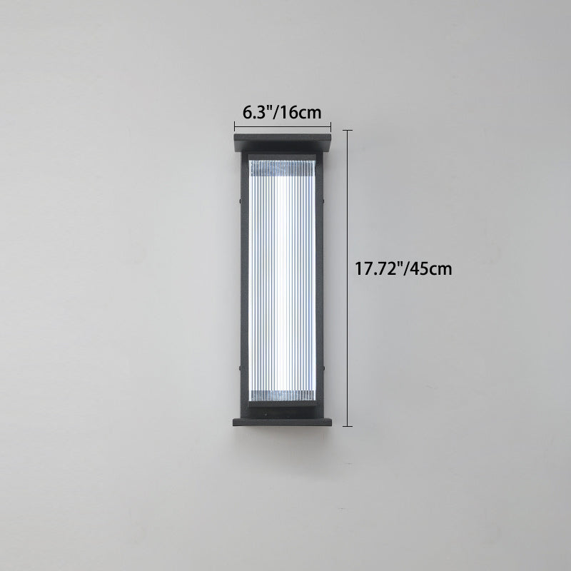 Modern Minimalist Waterproof Rectangular Stainless Steel Acrylic LED Wall Sconce Lamp For Outdoor Patio | Bowlift