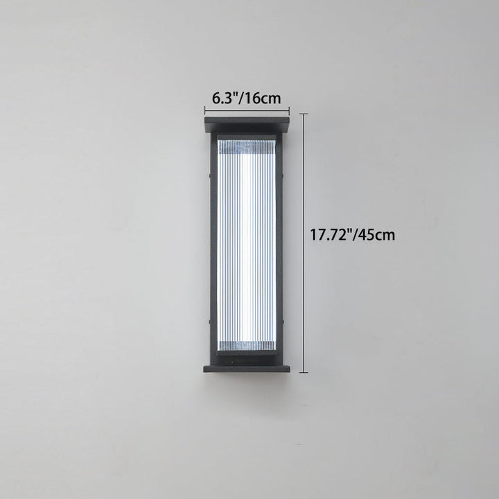 Modern Minimalist Waterproof Rectangular Stainless Steel Acrylic LED Wall Sconce Lamp For Outdoor Patio | Bowlift