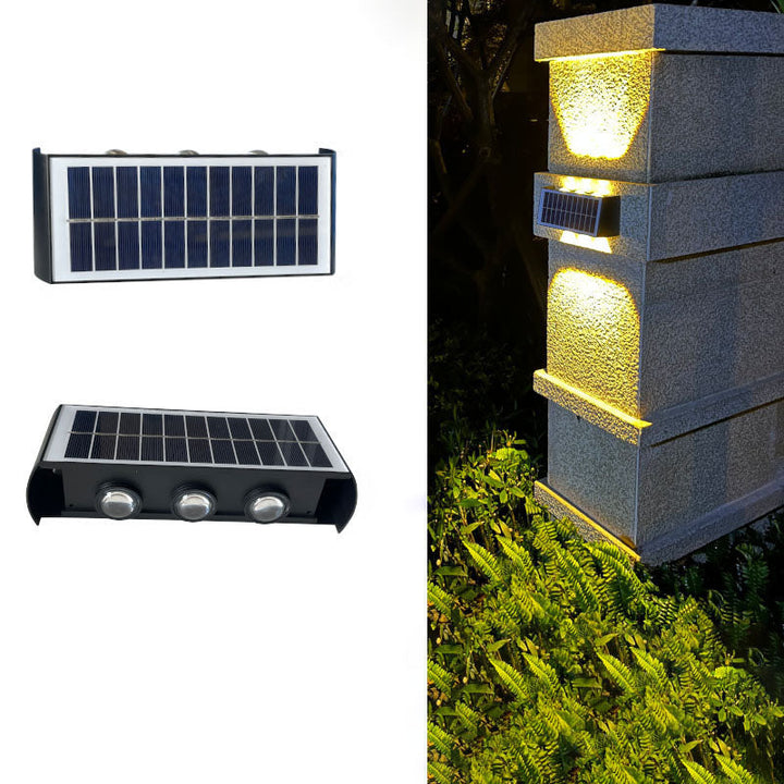 BowLift | Lumiora Modern Solar-LED Wall Lamp for Outdoors | Rectangular Design | IP56 Waterproof | Different Sizes & Light Intensities