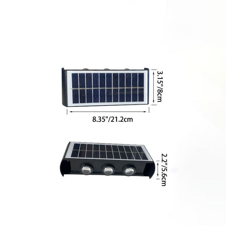 BowLift | Lumiora Modern Solar-LED Wall Lamp for Outdoors | Rectangular Design | IP56 Waterproof | Different Sizes & Light Intensities