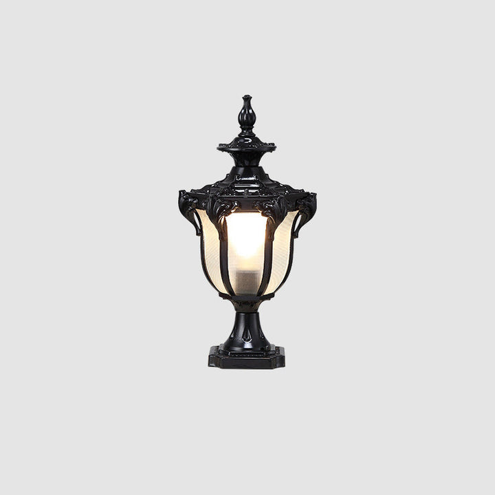European Retro Die-Cast Aluminum Glass Solar Waterproof Outdoor Garden Landscape Column Light | Bowlift