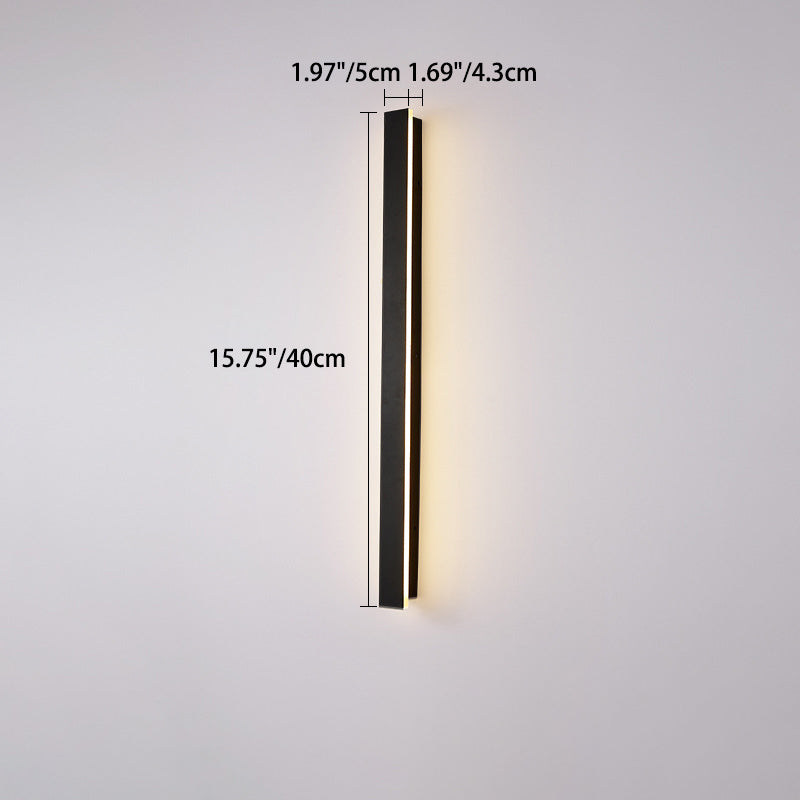 Modern Minimalist Long Rectangular Aluminum Acrylic LED Wall Sconce Lamp For Garden | Bowlift