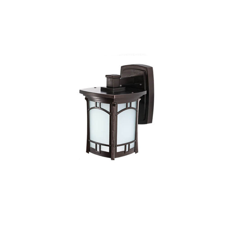 Modern Square Aluminum Glass Carved 1-Light Outdoor Waterproof Wall Sconce Lamp | Bowlift