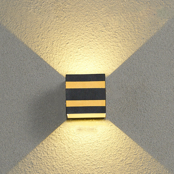 Outdoor Minimalist Square Cube Aluminum Waterproof LED Wall Sconce Lamp | Bowlift