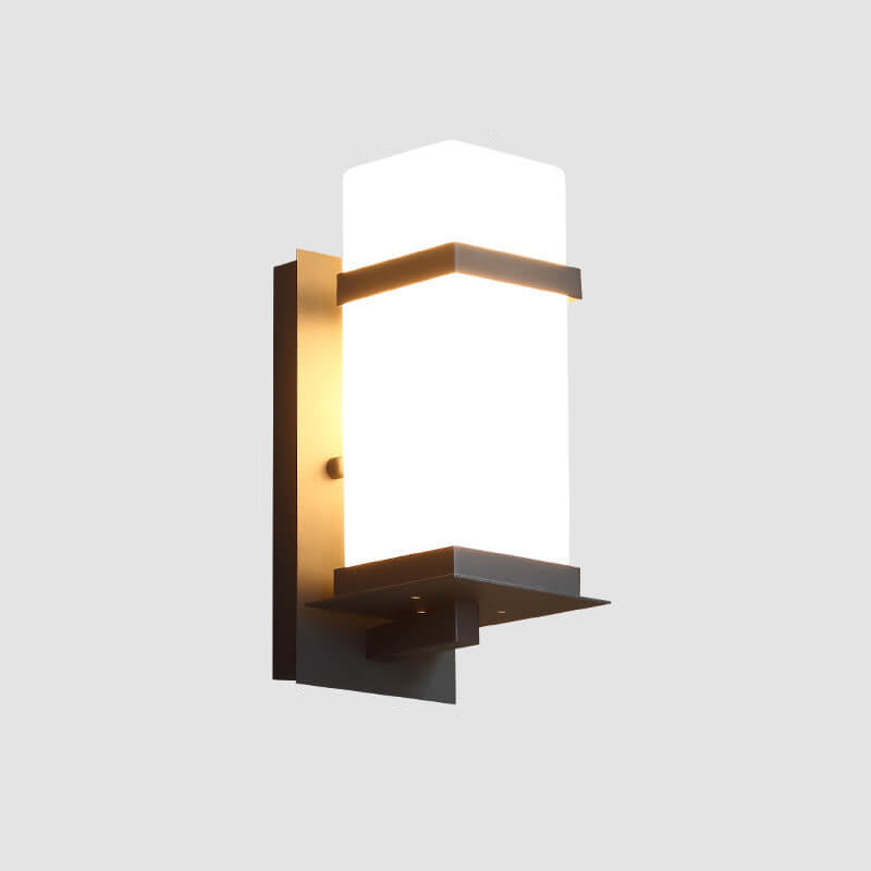 Modern Chinese Square Outdoor Waterproof 1-Light Wall Sconce Lamp | Bowlift