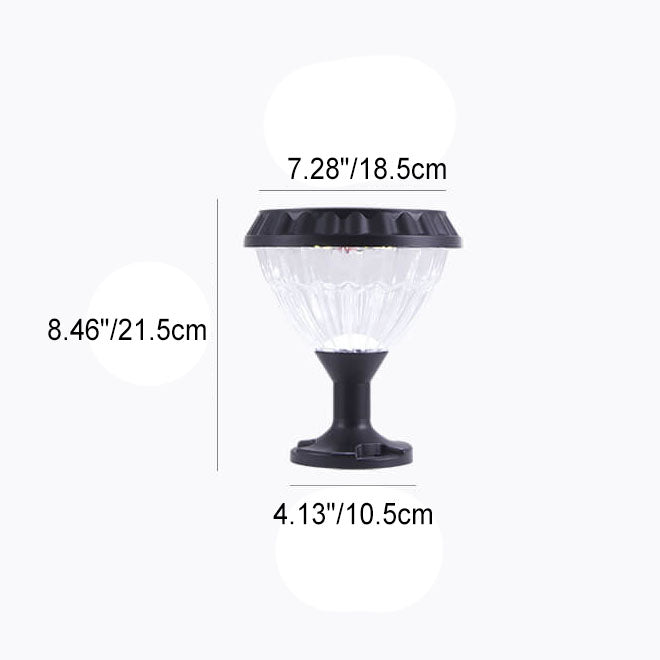 Modern Black Solar Die-Cast Aluminum Glass Outdoor Patio Waterproof Column Head Light | Bowlift