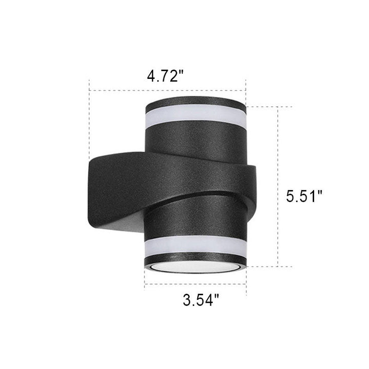 Modern Cylindrical Die-Cast Aluminum LED Waterproof Outdoor Garden Wall Light | Bowlift