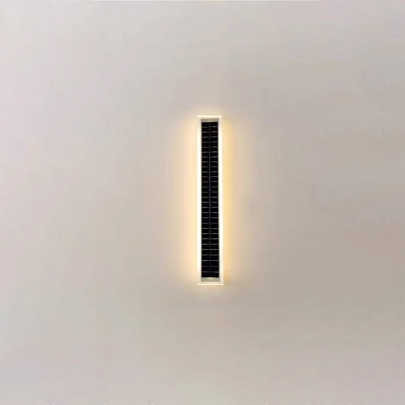 Minimalist Outdoor Solar Rectangular Strip Waterproof Patio LED Wall Sconce Lamp | Bowlift