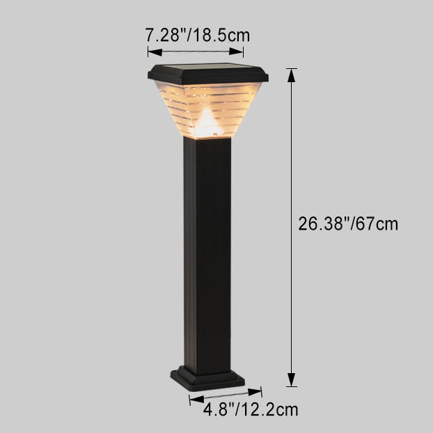 Modern Minimalist Square Cylinder Solar Waterproof ABS PC LED Outdoor Light For Garden | Bowlift