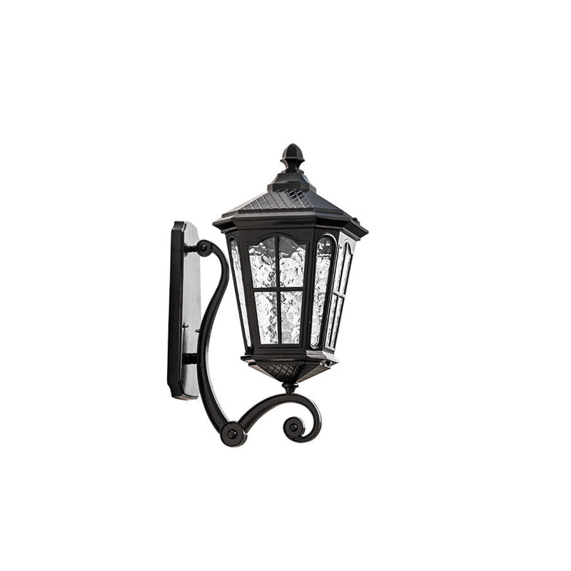 European Outdoor Lantern Aluminum Glass Waterproof 1-Light Wall Sconce Lamp | Bowlift