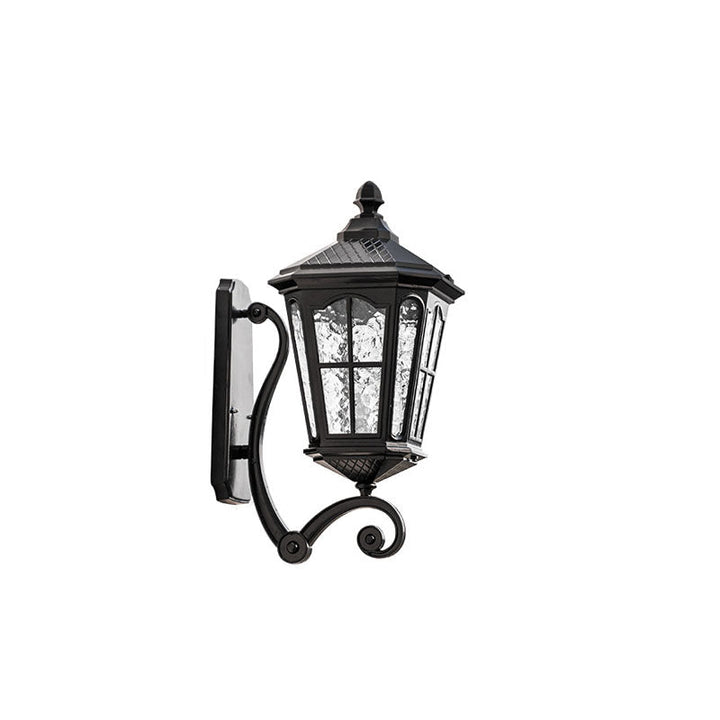 European Outdoor Lantern Aluminum Glass Waterproof 1-Light Wall Sconce Lamp | Bowlift