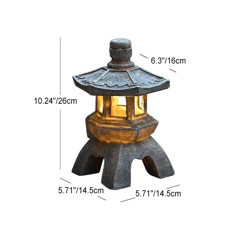 Retro Decorative Solar Tower Resin LED Outdoor Landscape Lighting | Bowlift
