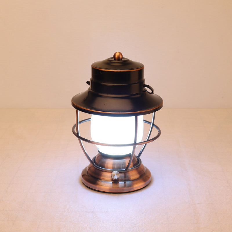 Traditional Farmhouse Waterproof Rechargeable Iron Acrylic Cylinder LED Table Lamp For Entertainment Room | Bowlift
