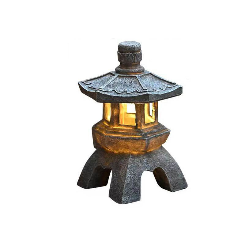 Retro Decorative Solar Tower Resin LED Outdoor Landscape Lighting | Bowlift