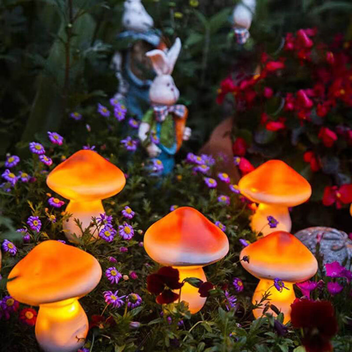 Solar Outdoor Resin Mushroom LED Garden Ground Insert Decorative Landscape Light | Bowlift