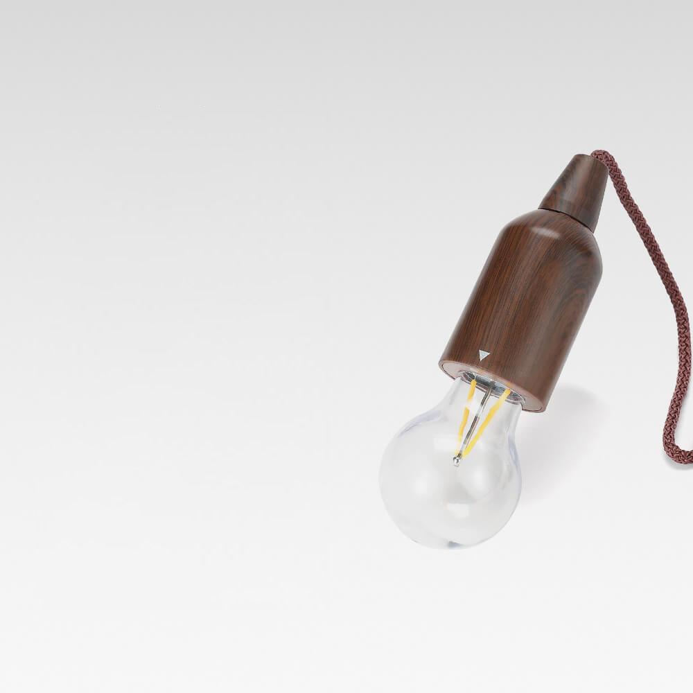 Retro Portable Waterproof Wood Round Cone Battery USB 1-Light Camping Outdoor Light | Bowlift