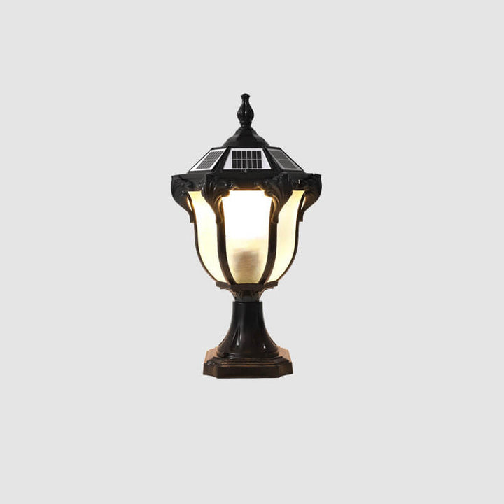 European Retro Die-Cast Aluminum Glass Solar Waterproof Outdoor Garden Landscape Column Light | Bowlift