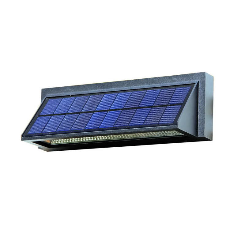 Outdoor Solar Waterproof Rectangular Slant LED Patio Wall Sconce Lamp | Bowlift