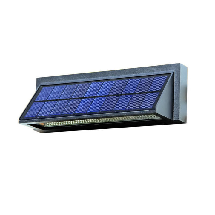 Outdoor Solar Waterproof Rectangular Slant LED Patio Wall Sconce Lamp | Bowlift