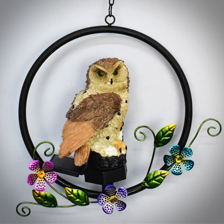 BowLift | European rustic owl solar waterproof outdoor garden pendant lights