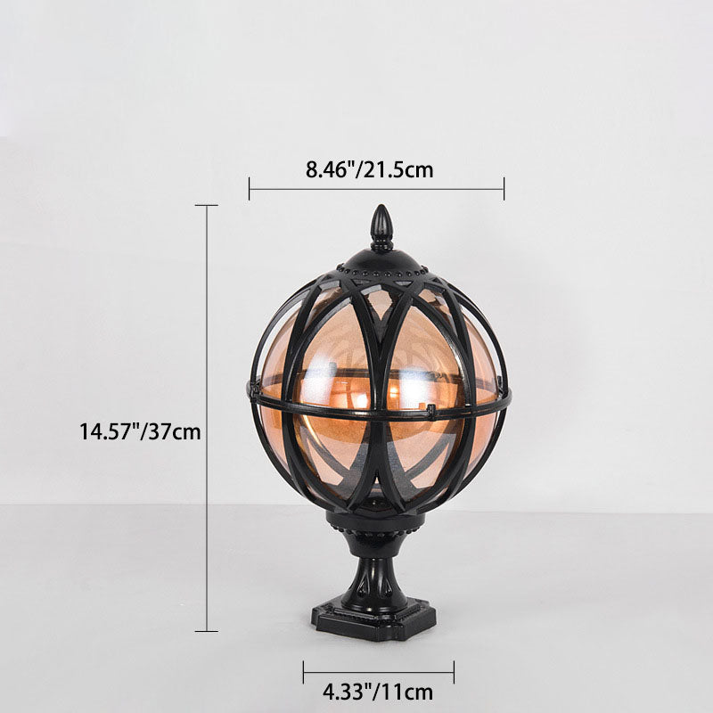 Traditional Colonial Globe Glass Aluminum 1-Light Outdoor Light For Garden | Bowlift