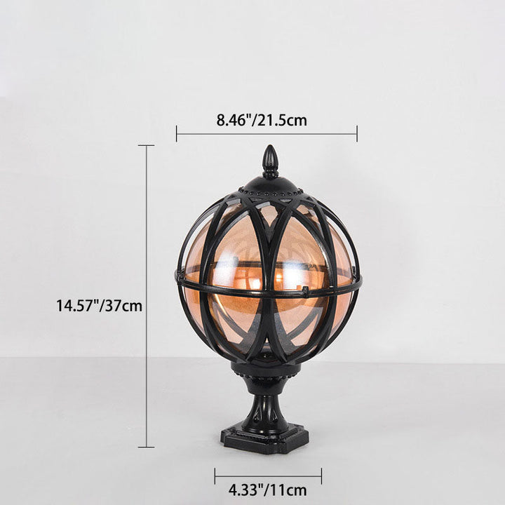 Traditional Colonial Globe Glass Aluminum 1-Light Outdoor Light For Garden | Bowlift
