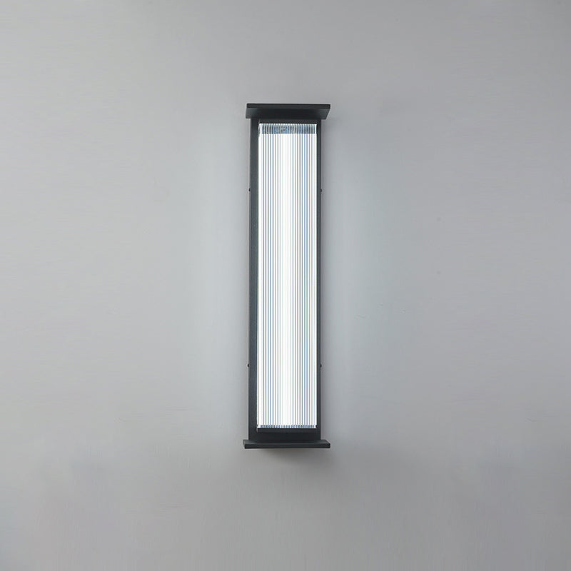 Modern Minimalist Waterproof Rectangular Stainless Steel Acrylic LED Wall Sconce Lamp For Outdoor Patio | Bowlift