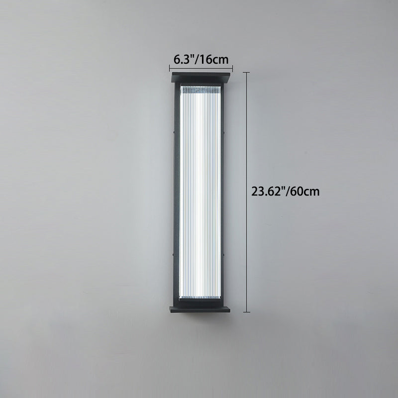Modern Minimalist Waterproof Rectangular Stainless Steel Acrylic LED Wall Sconce Lamp For Outdoor Patio | Bowlift