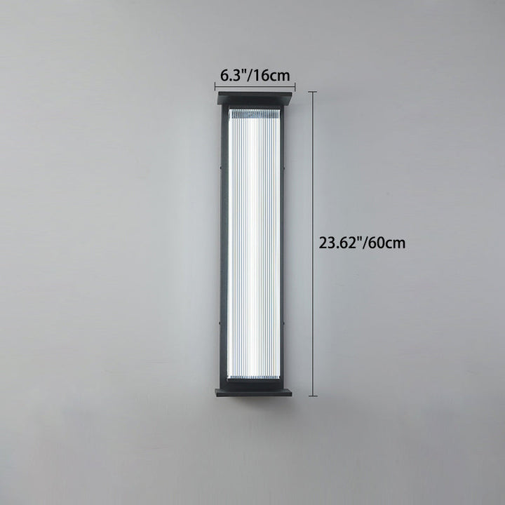 Modern Minimalist Waterproof Rectangular Stainless Steel Acrylic LED Wall Sconce Lamp For Outdoor Patio | Bowlift