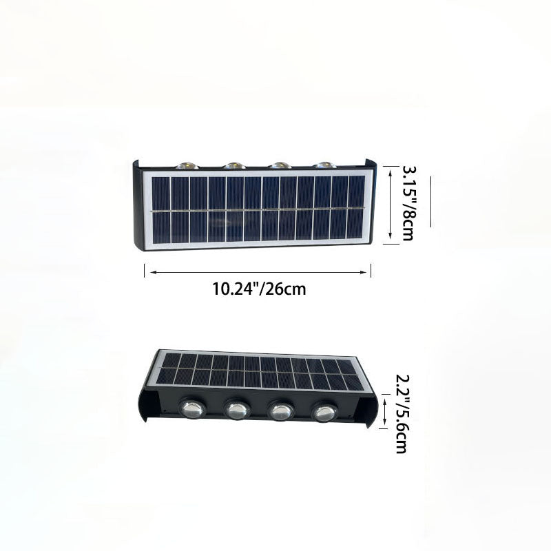 BowLift | Lumiora Modern Solar-LED Wall Lamp for Outdoors | Rectangular Design | IP56 Waterproof | Different Sizes & Light Intensities
