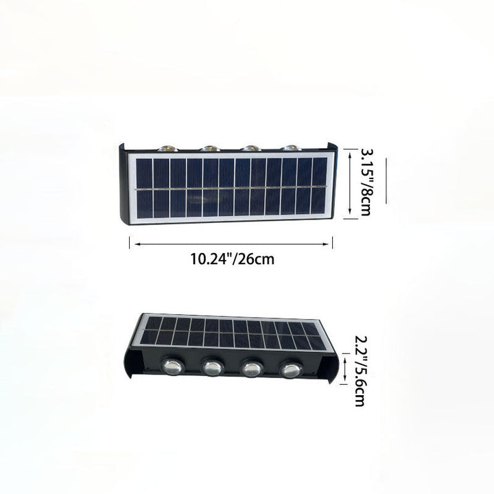 BowLift | Lumiora Modern Solar-LED Wall Lamp for Outdoors | Rectangular Design | IP56 Waterproof | Different Sizes & Light Intensities