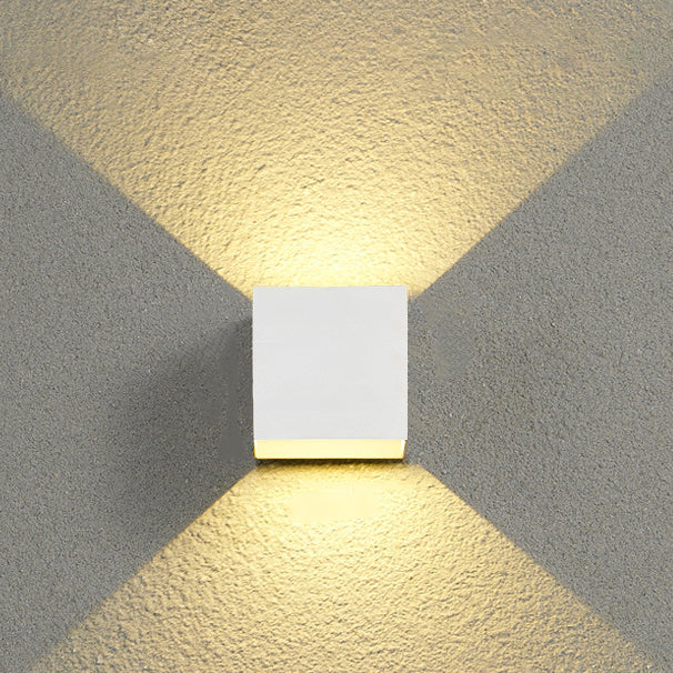 Outdoor Minimalist Square Cube Aluminum Waterproof LED Wall Sconce Lamp | Bowlift
