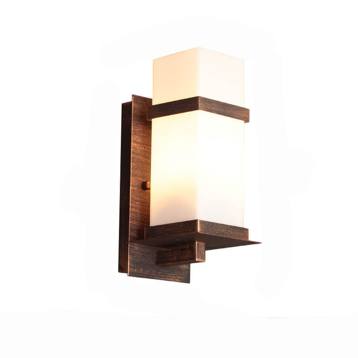 Modern Chinese Square Outdoor Waterproof 1-Light Wall Sconce Lamp | Bowlift