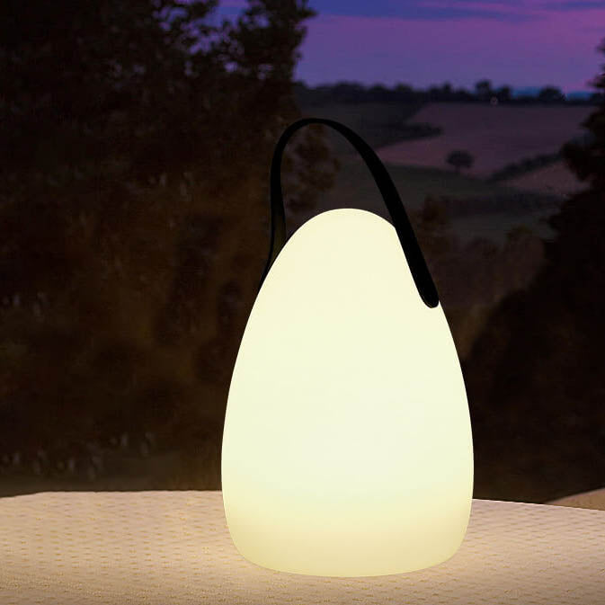 Modern Simplicity Plastic Round Square Hand LED Table Lamp For Outdoor Patio | Bowlift