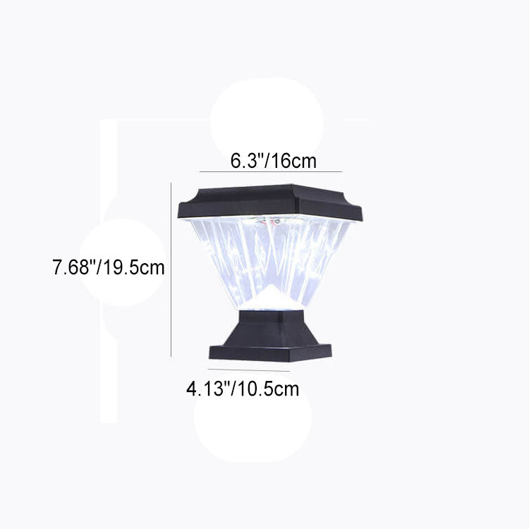 Modern Black Solar Die-Cast Aluminum Glass Outdoor Patio Waterproof Column Head Light | Bowlift