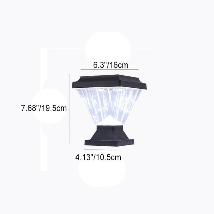 Modern Black Solar Die-Cast Aluminum Glass Outdoor Patio Waterproof Column Head Light | Bowlift