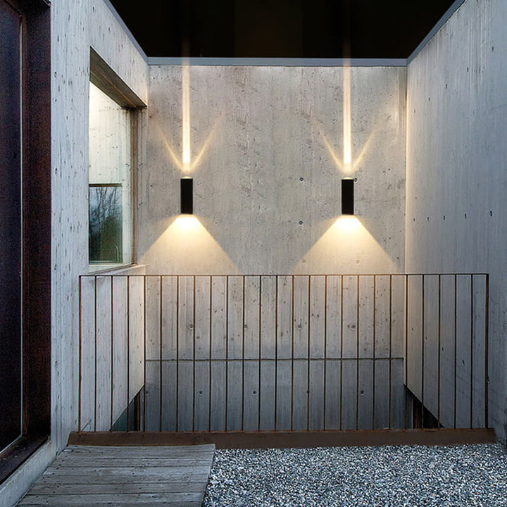 BowLift | Modern Waterproof LED Outdoor Wall Light | Rectangular Up/Down Aluminum Fixture