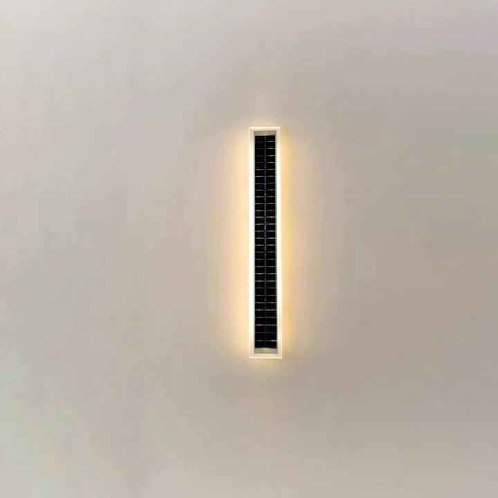 Minimalist Outdoor Solar Rectangular Strip Waterproof Patio LED Wall Sconce Lamp | Bowlift