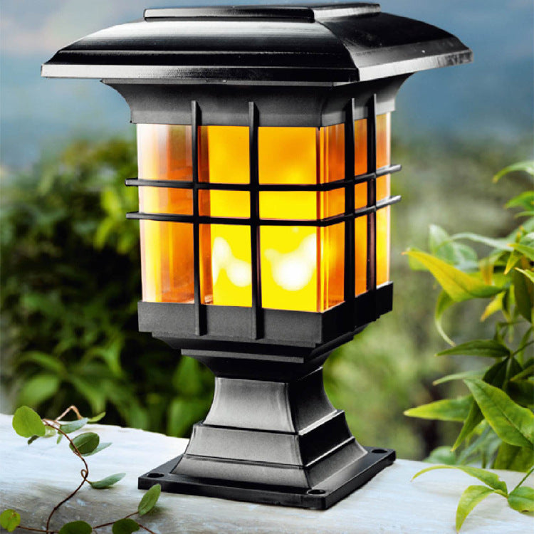 Modern Simplicity Solar Square Pillar LED Outdoor Lawn Landscape For Garden | Bowlift