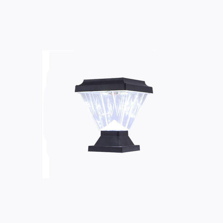 Modern Black Solar Die-Cast Aluminum Glass Outdoor Patio Waterproof Column Head Light | Bowlift