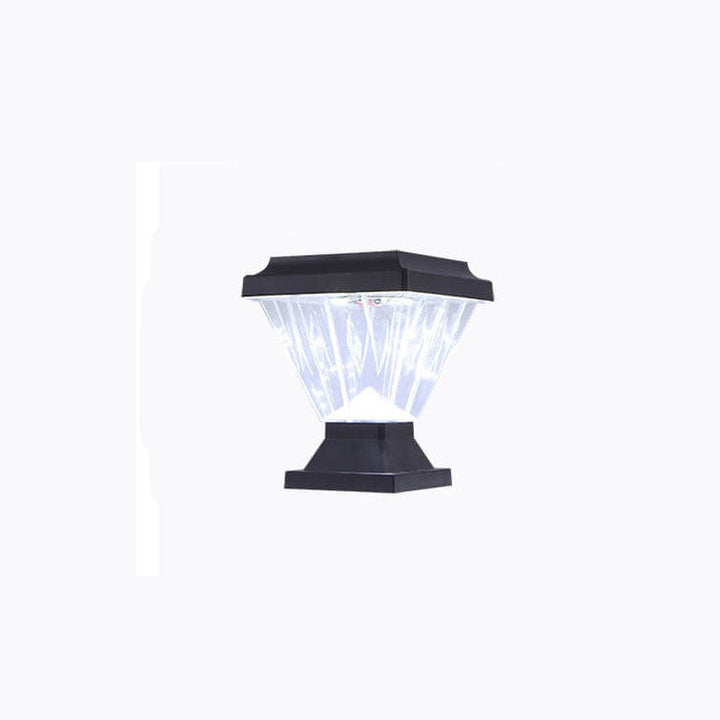 Modern Black Solar Die-Cast Aluminum Glass Outdoor Patio Waterproof Column Head Light | Bowlift