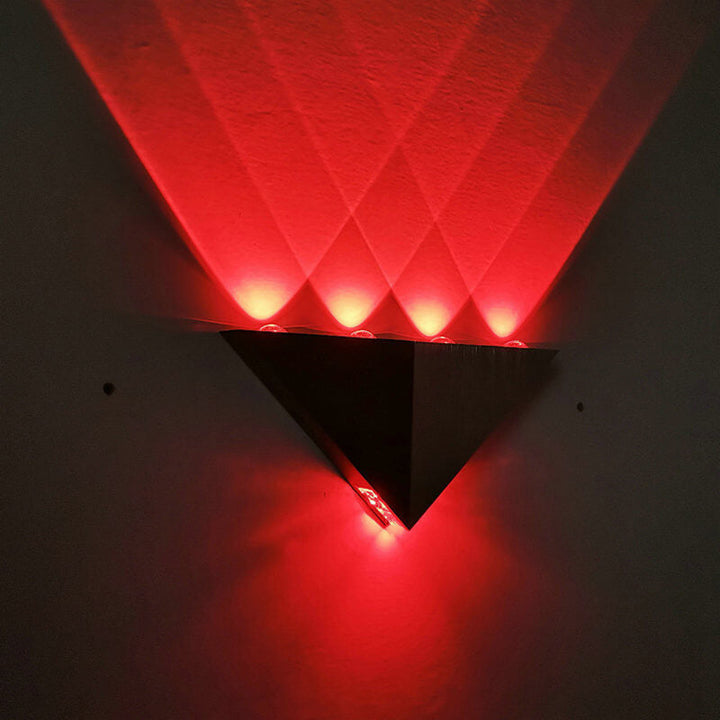 BowLift | TriLumina Prism LED Wall Light | Creative Pyramid Design | Aluminum & Acrylic | Colored Light Options