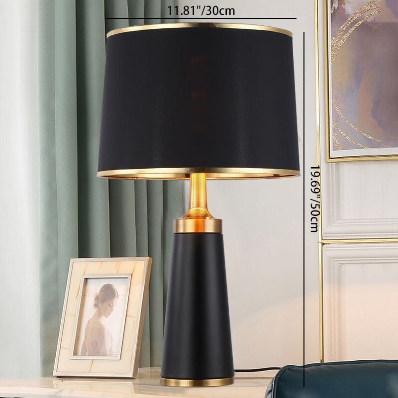 BowLift | Modern Transitional Cylinder Iron Fabric 1-Light Table Lamp for the Living Room