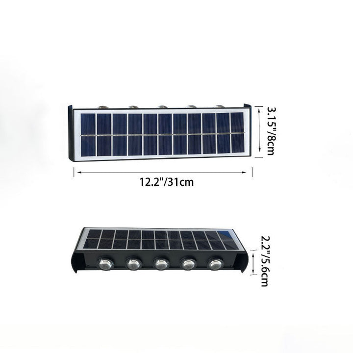 BowLift | Lumiora Modern Solar-LED Wall Lamp for Outdoors | Rectangular Design | IP56 Waterproof | Different Sizes & Light Intensities